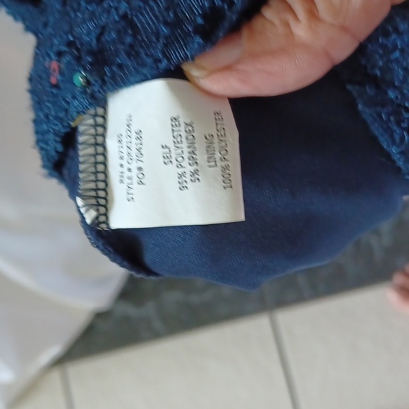 Ruby Rox Blue Lace Sequin Dress, open back, Jr M, NWT - Picture 6 of 8